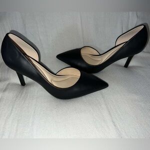 Jessica Simpson Black Prizma Leather d’Orsay Pumps